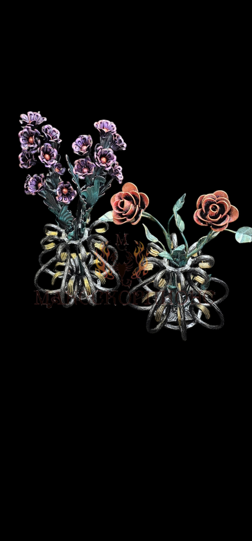 Кованая ритуальная ваза - "РОЗЫ" - 2