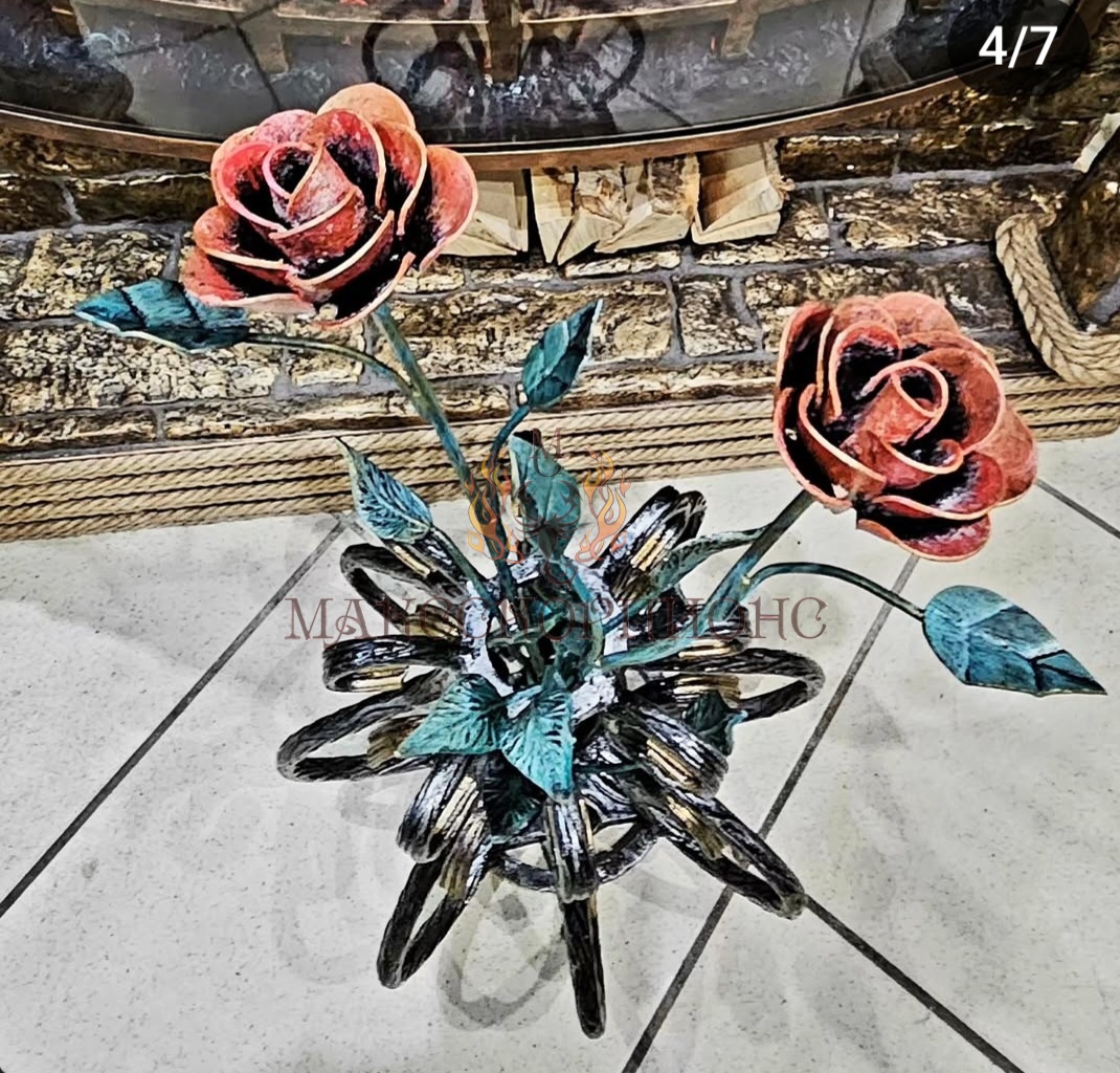 Кованая ритуальная ваза - "РОЗЫ" - 2